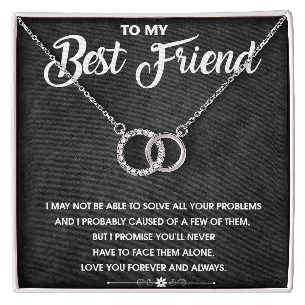 Best Friend Gift, "Perfect Pair" Necklace, BFF Pendant Necklace, White Gold