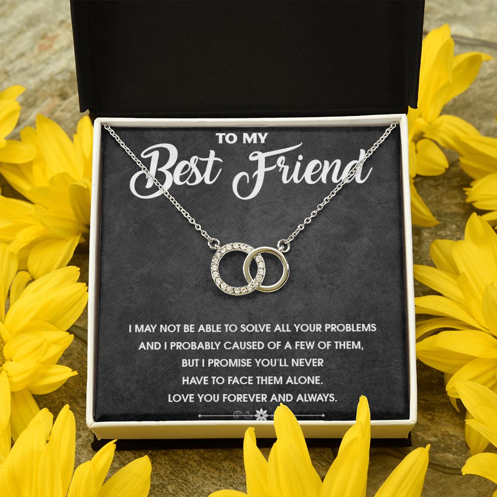 Best Friend Gift, "Perfect Pair" Necklace, BFF Pendant Necklace, White Gold