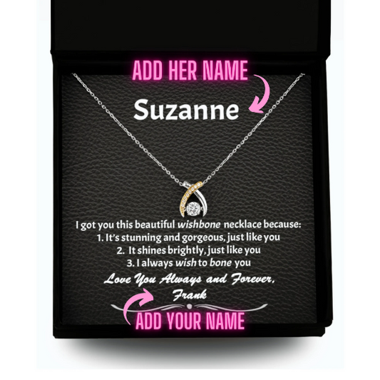 Personalized Wife Gift From Husband, Girlfriend Gift, 925 Sterling Silver and 14K Gold Gift Jewelry with Heartfelt and Funny-But-True Message Card