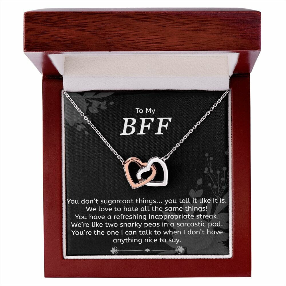 Best Friend Gift, Interlocking Hearts Necklace, BFF Pendant Necklace