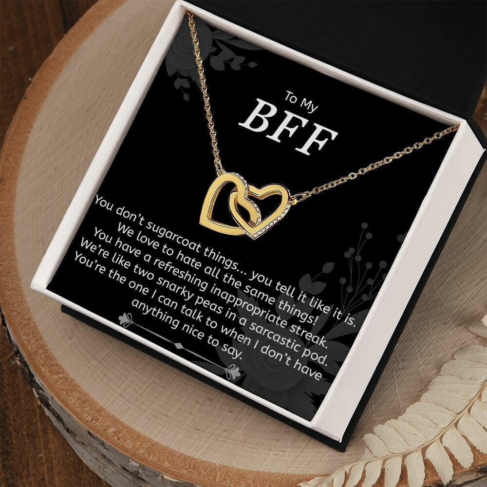 Best Friend Gift, Interlocking Hearts Necklace, BFF Pendant Necklace