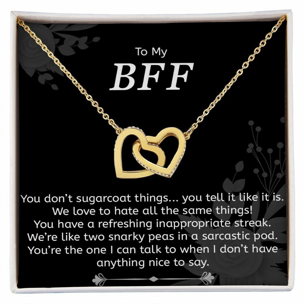 Best Friend Gift, Interlocking Hearts Necklace, BFF Pendant Necklace