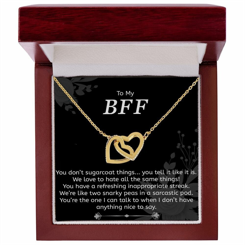 Best Friend Gift, Interlocking Hearts Necklace, BFF Pendant Necklace