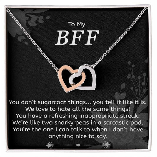 Best Friend Gift, Interlocking Hearts Necklace, BFF Pendant Necklace