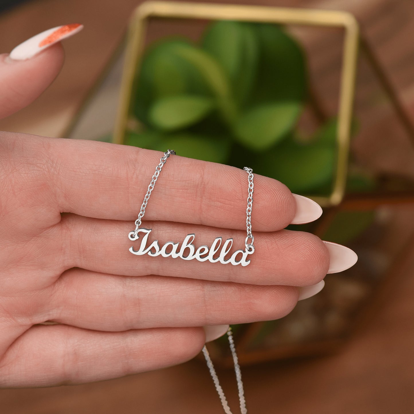 Personalized Name Necklace • Polished Stainless Steel Name Necklace with Adjustable Cable Chain • Perfect Gift for Her • Personalized Gift