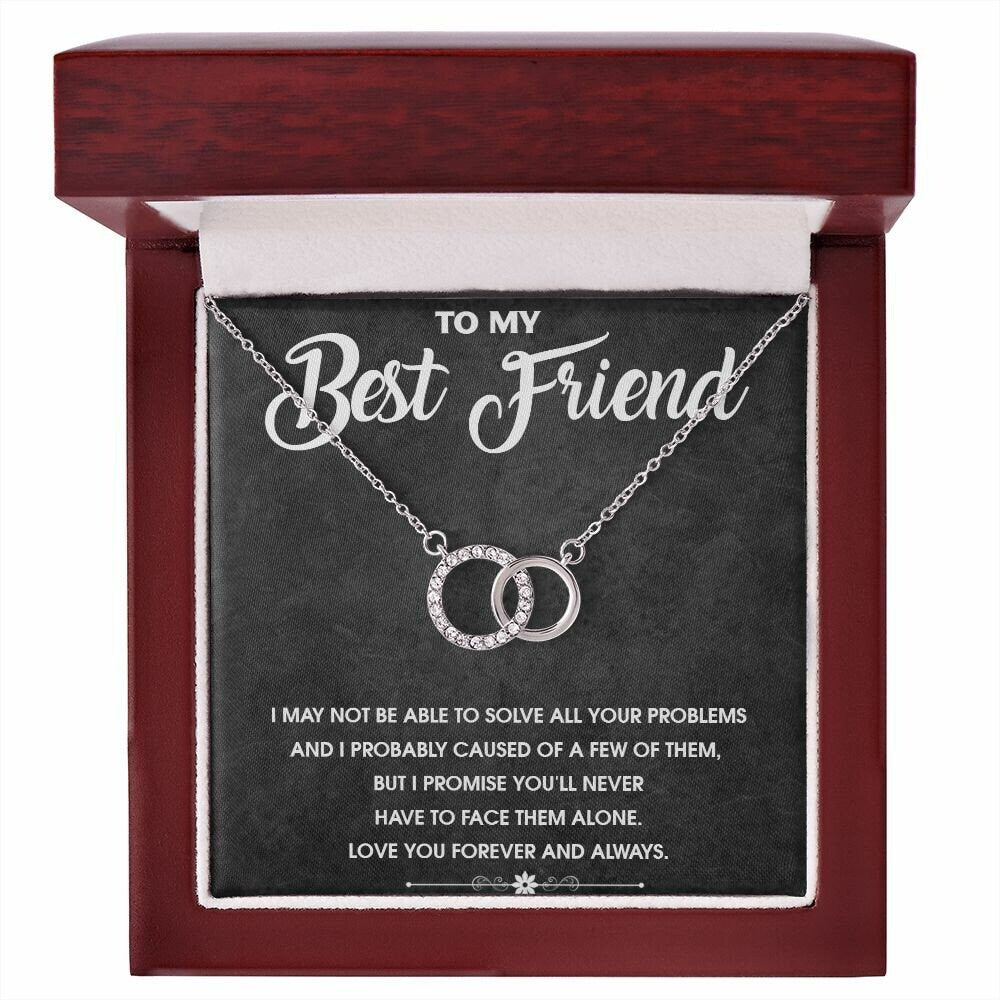 Best Friend Gift, "Perfect Pair" Necklace, BFF Pendant Necklace, White Gold