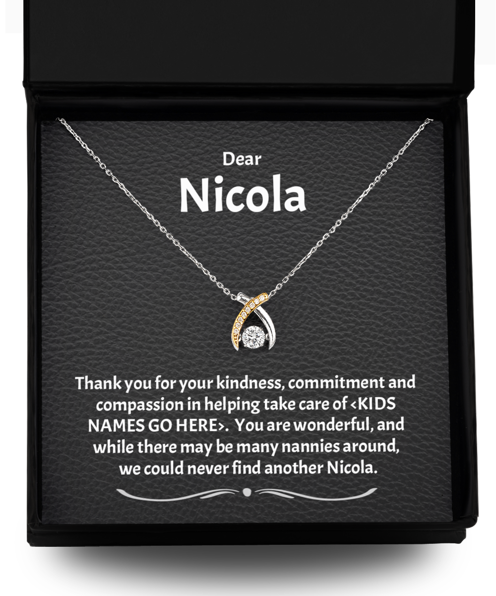 Personalized Nanny Gift, .925 Sterling Silver and 14K Gold Pendant Jewelry, Gift For Nanny