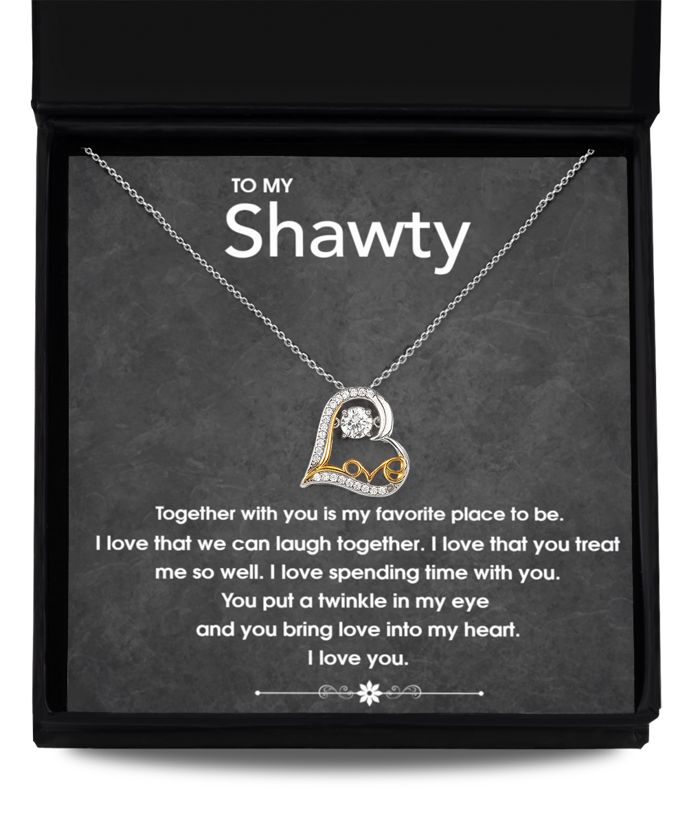 To My Shawty Girfriend Gift, Dancing Love Necklace, 925 Sterling Silver, Pendant Jewelry with Message Card and Gift Box