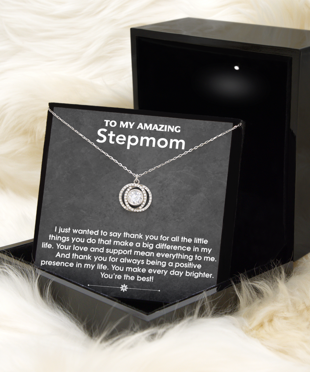 Stepmom Gift from Stepson or Stepdaughter, Stepmother Gift Jewelry with Touching Message Card