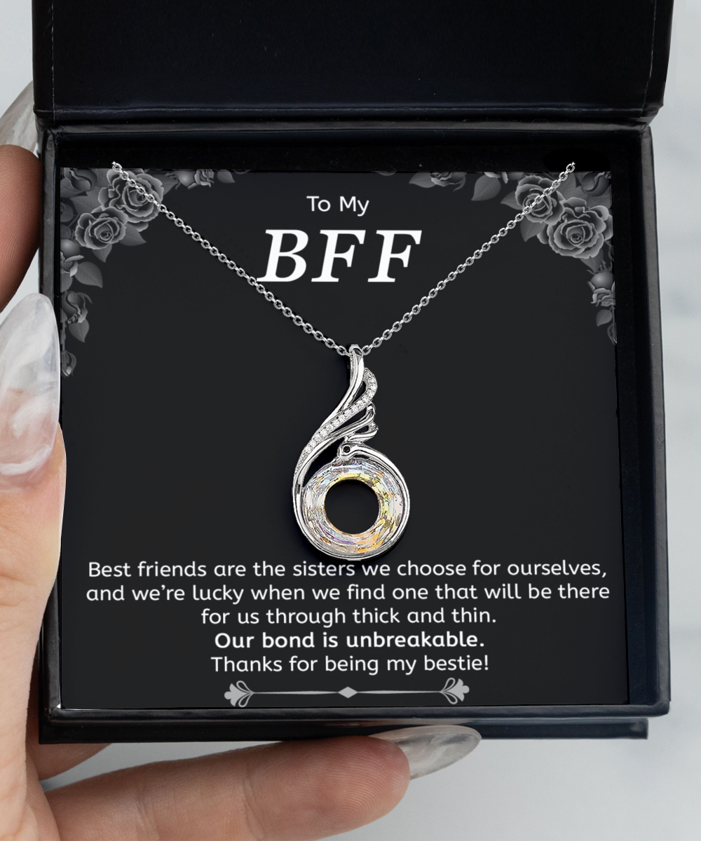 Best Friend Gift, Together-As-One Necklace, .925 Sterling Silver and Swarovski Crystal, Our Bond Is Unbreakable