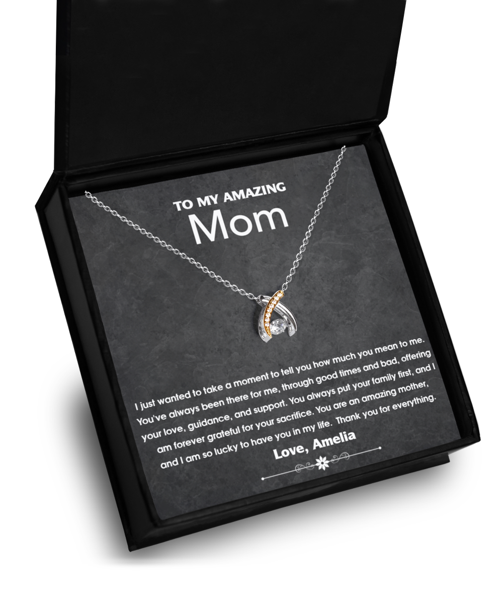 Personalized Gift For Mother From Daughter or Son, Mother's Day, Mother's Birthday Gift, 925 Sterling Silver and Gold, Pendant Jewelry with Message Card and Gift Box