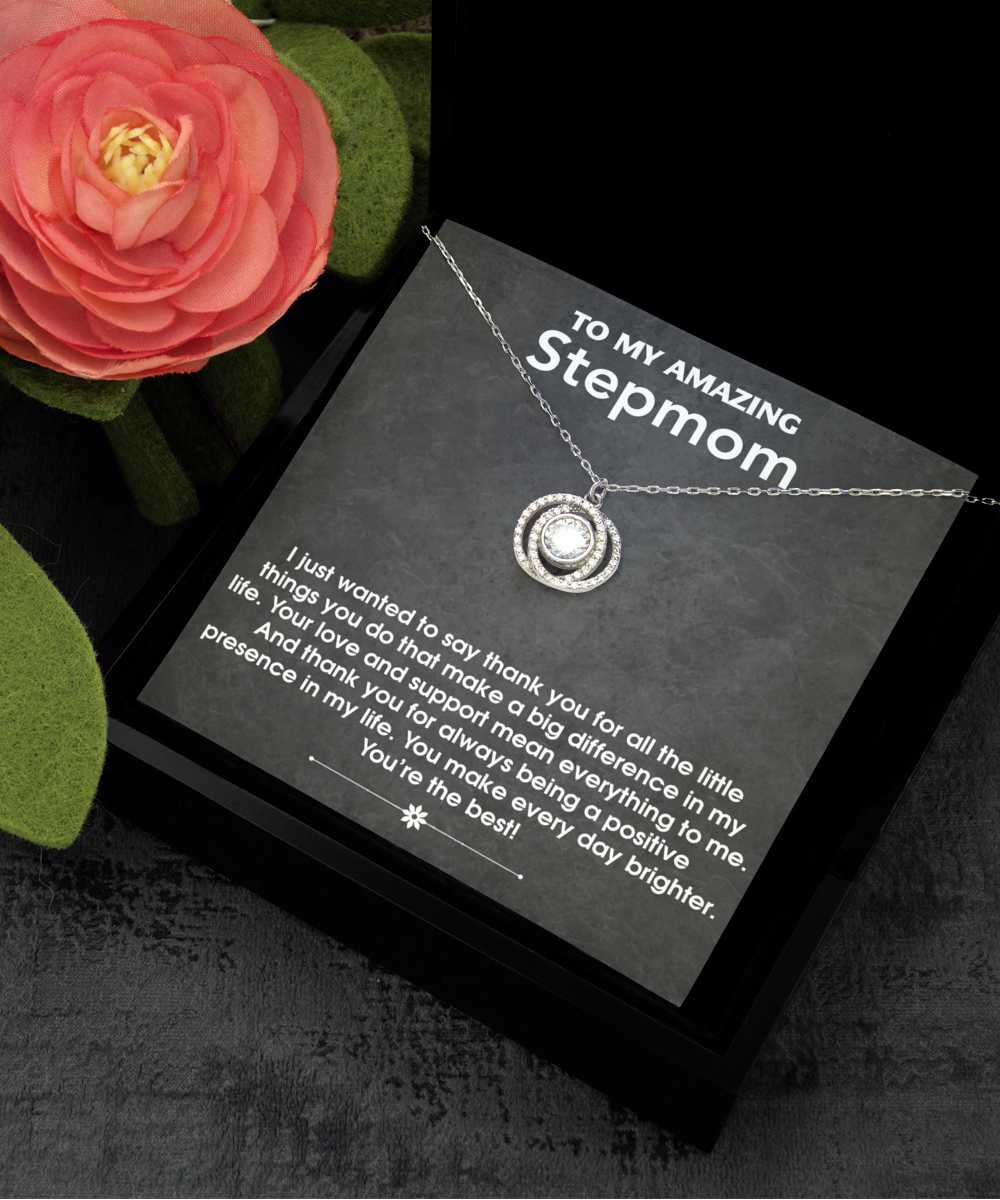 Stepmom Gift from Stepson or Stepdaughter, Stepmother Gift Jewelry with Touching Message Card