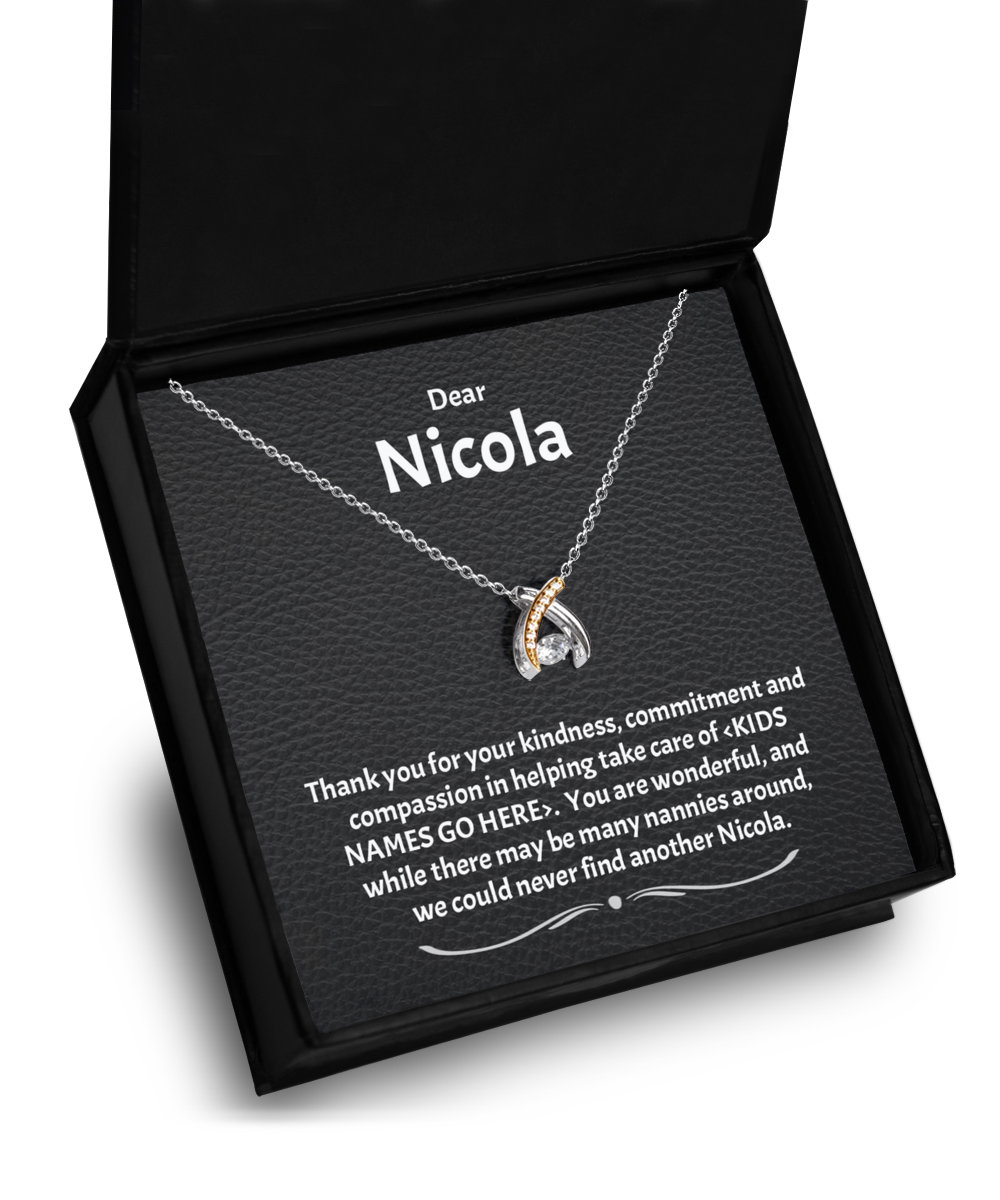 Personalized Nanny Gift, .925 Sterling Silver and 14K Gold Pendant Jewelry, Gift For Nanny