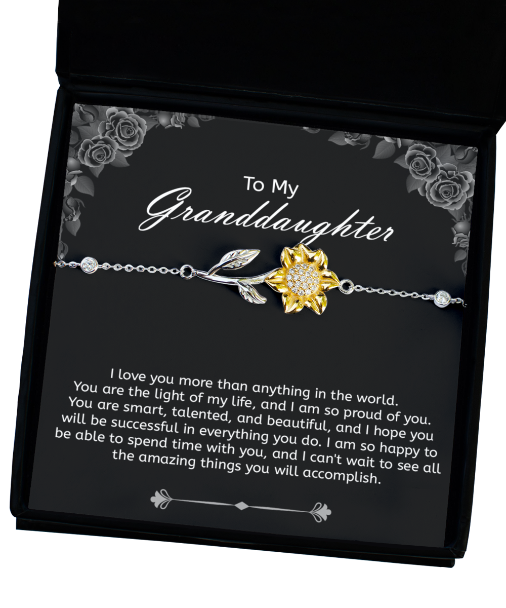 Granddaughter Gift Sunflower Bracelet, .925 Sterling Silver And Gold Necklace, I Can't Wait To See All The Amazing Things You Will Accomplish