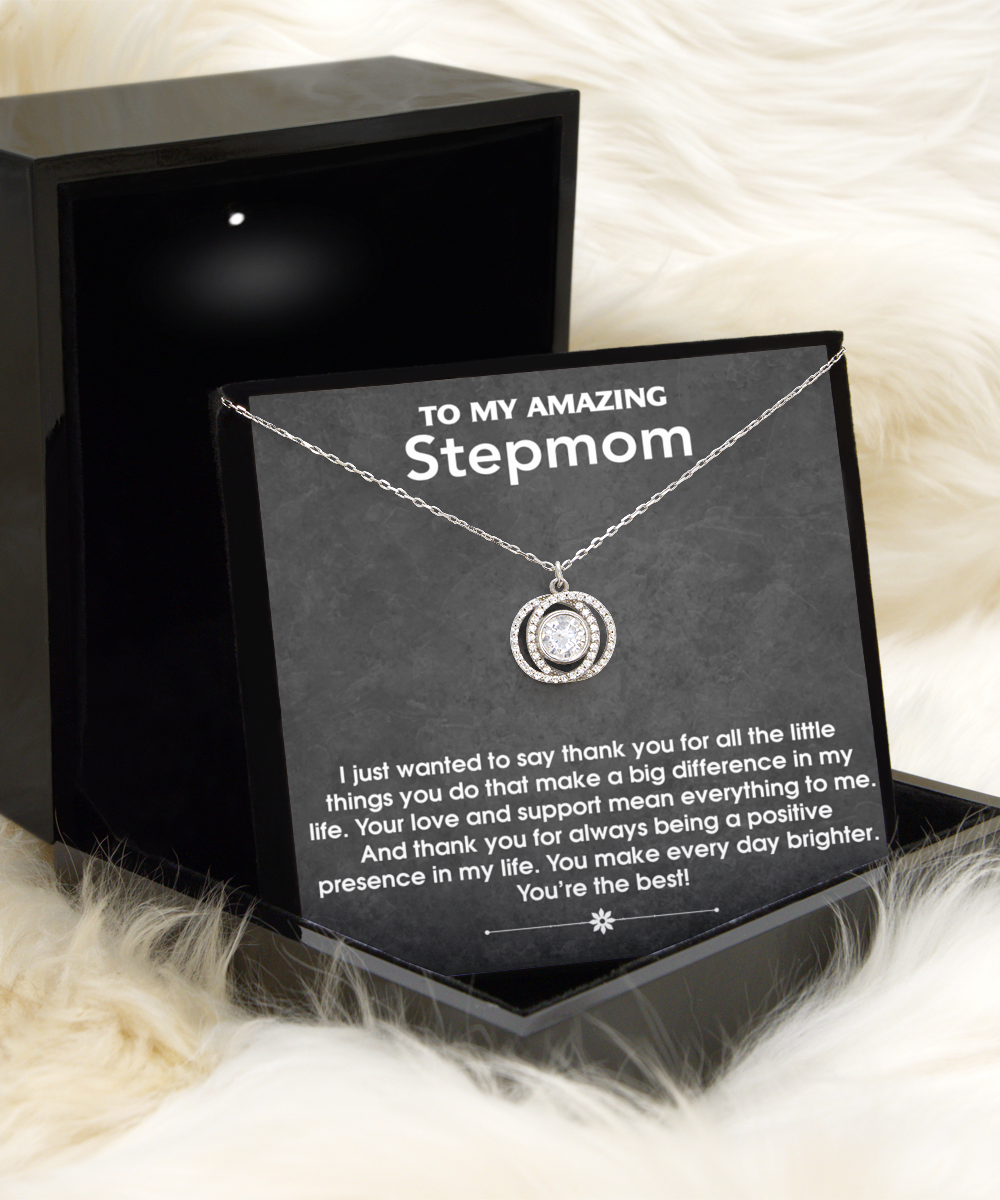 Stepmom Gift from Stepson or Stepdaughter, Stepmother Gift Jewelry with Touching Message Card