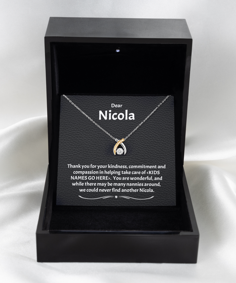 Personalized Nanny Gift, .925 Sterling Silver and 14K Gold Pendant Jewelry, Gift For Nanny