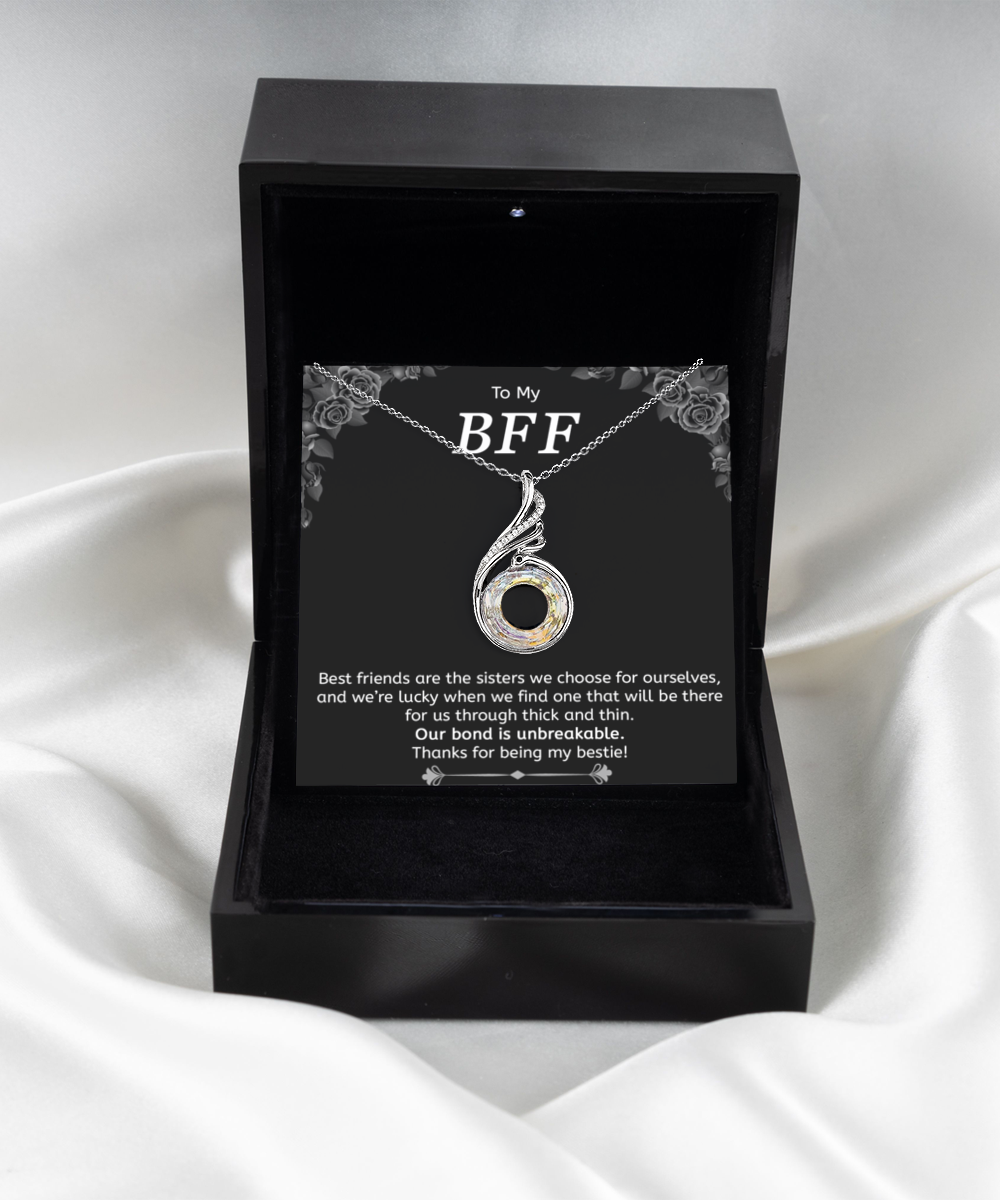 Best Friend Gift, Together-As-One Necklace, .925 Sterling Silver and Swarovski Crystal, Our Bond Is Unbreakable