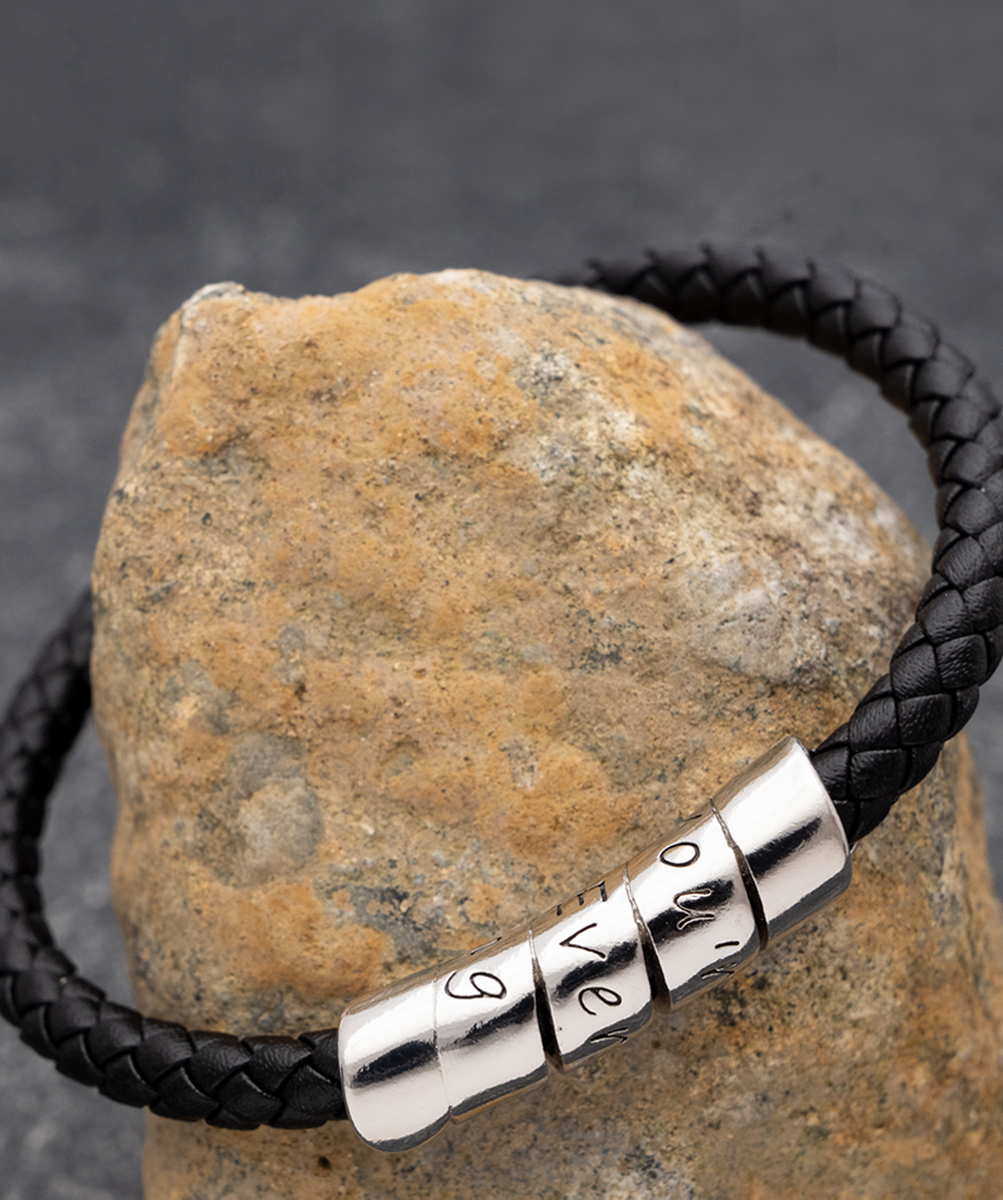 Personalised Leather Bracelet - Travel - To My Son - Your Compass Will -  Gifts Holder