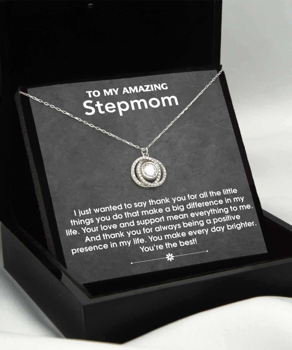 Stepmom Gift from Stepson or Stepdaughter, Stepmother Gift Jewelry with Touching Message Card