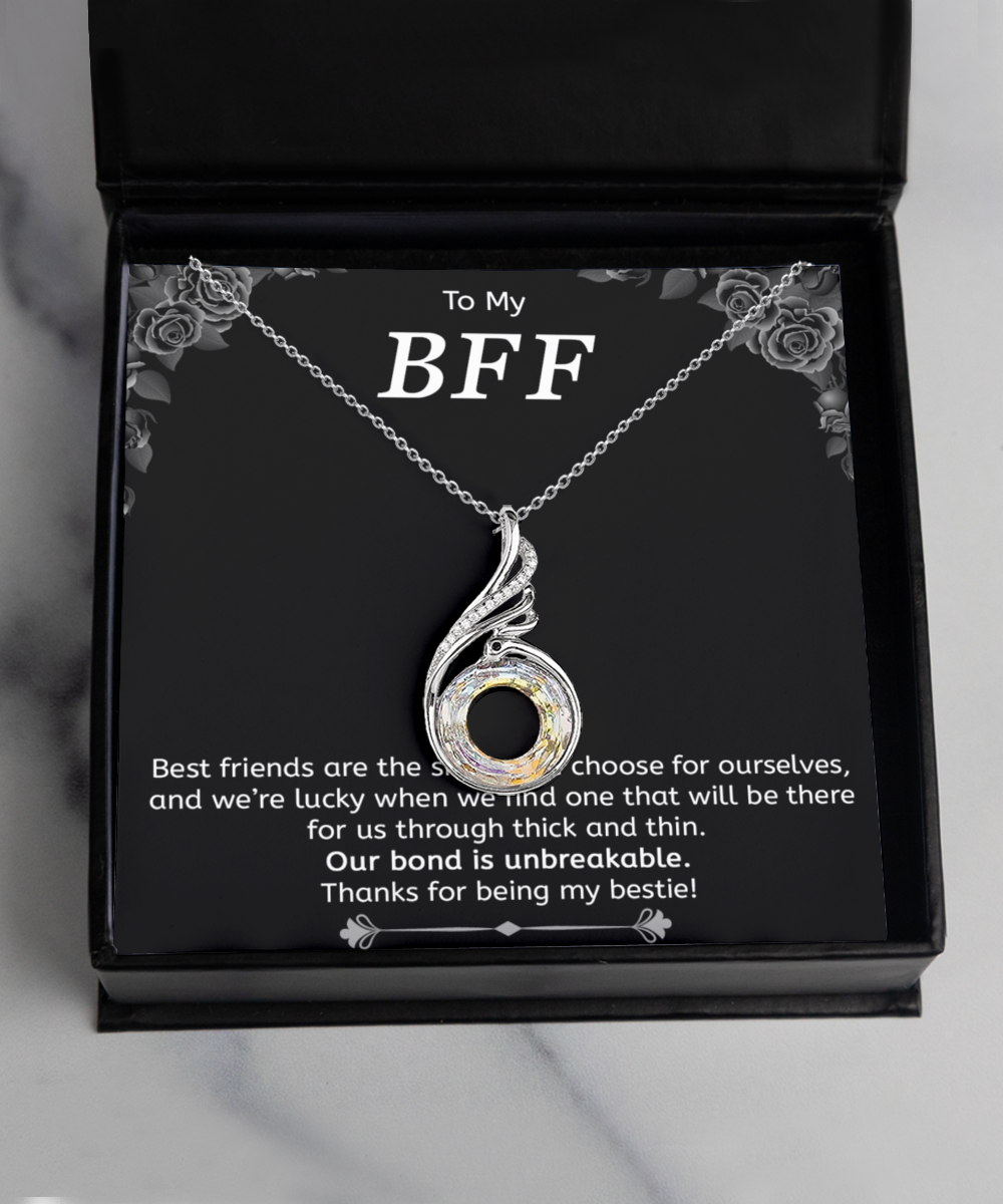 Best Friend Gift, Together-As-One Necklace, .925 Sterling Silver and Swarovski Crystal, Our Bond Is Unbreakable