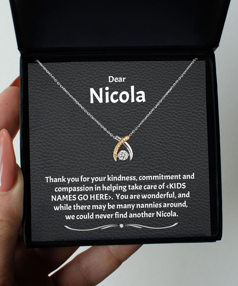 Personalized Nanny Gift, .925 Sterling Silver and 14K Gold Pendant Jewelry, Gift For Nanny