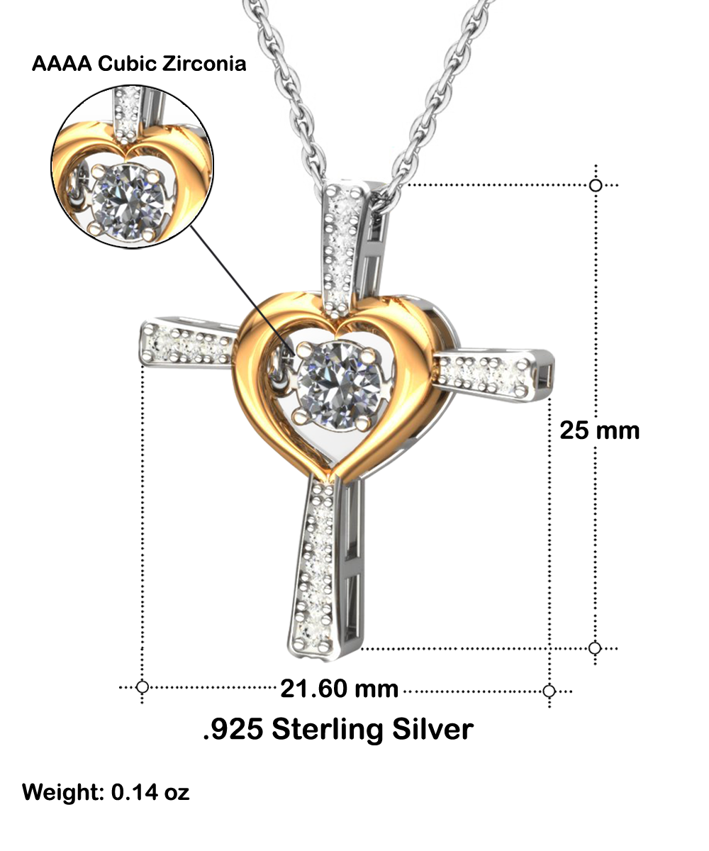 To My Daughter Necklace, 925 Sterling Silver and Gold, Christian Pendant Jewelry with Message Card and Gift Box